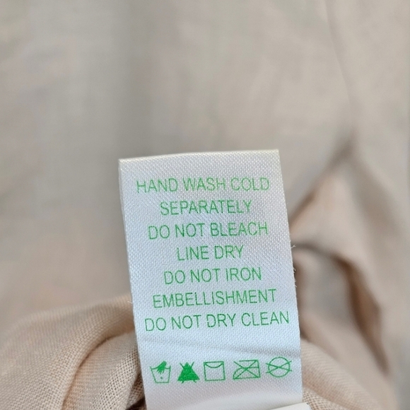 Lilly Pulitzer Linen Beaded Amelia Tunic Top Womens Sz Small Tan Oyster Shell - Picture 12 of 12